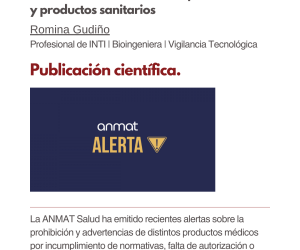 Alertas de ANMAT sobre dispositivos médicos y productos sanitarios.