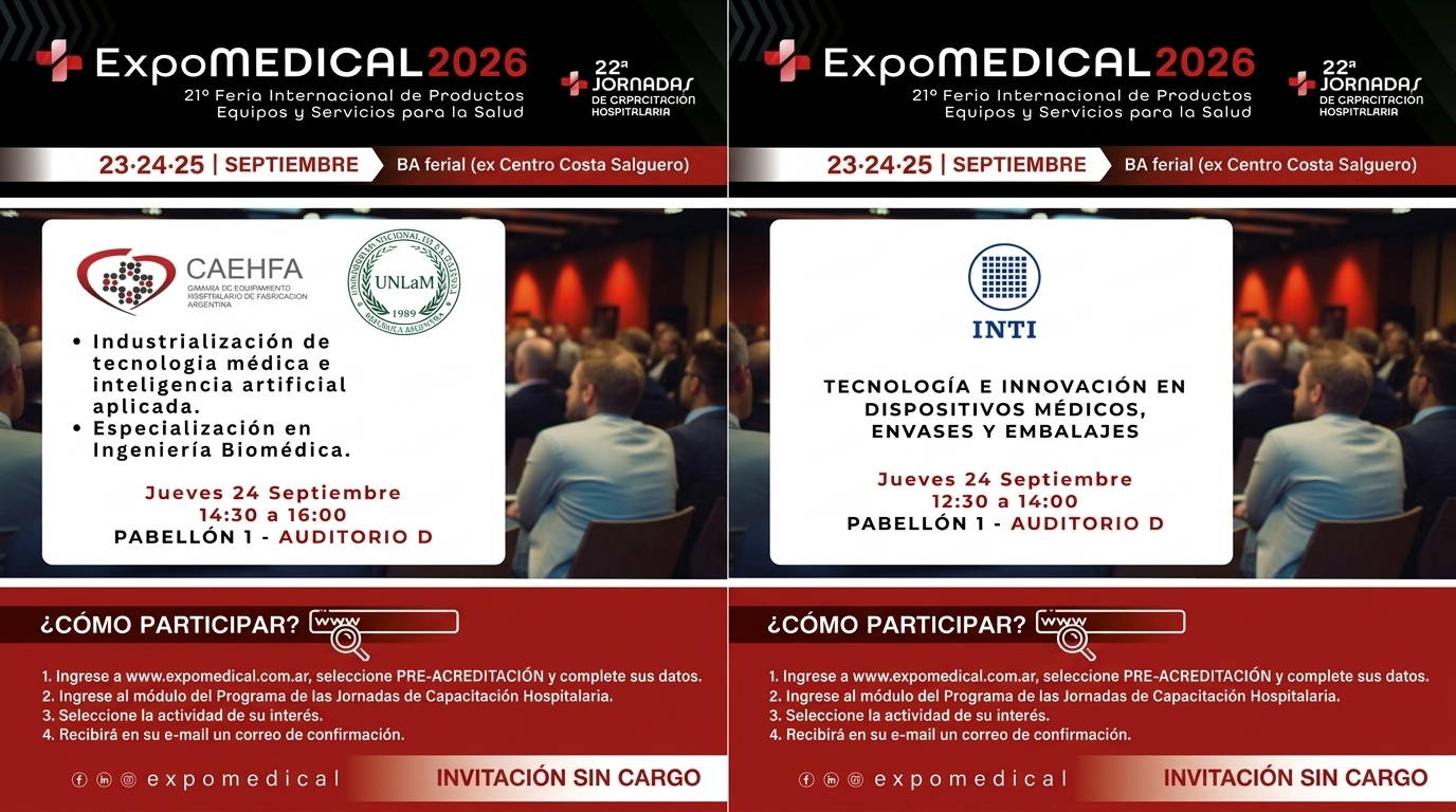 ExpoMEDICAL 2026: CAEHFA presenta conferencias junto a INTI y UNLaM